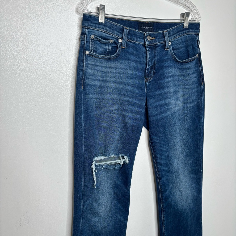 Lucky Brand Easy Rider Boot Jeans Women’s 8/29R Medium Wash Distressed Denim - Picture 2 of 8